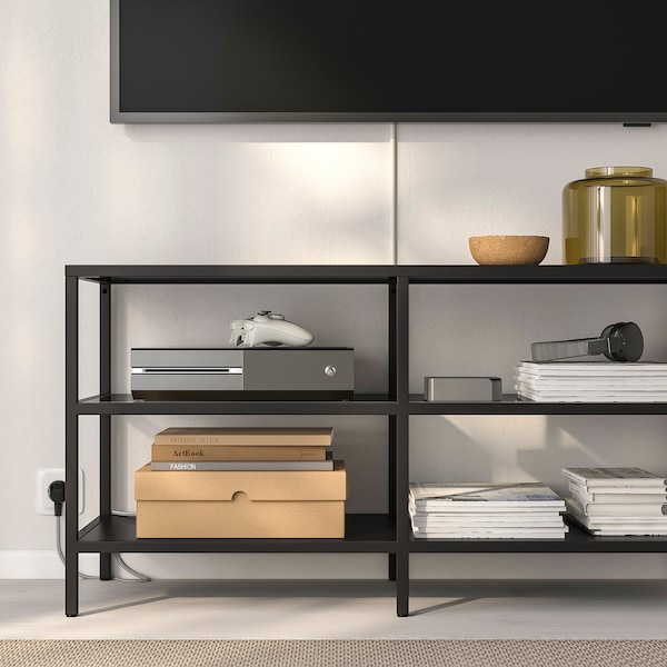 IKEA VITTSJÖ TV unit, black-brown/glass, 39 3/8x14 1/8x20 7/8 in, Ikea Ireland | 1795XLMRD