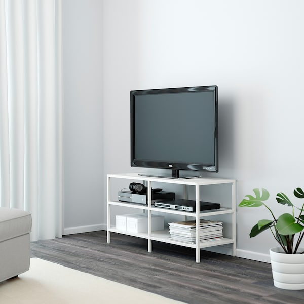 IKEA VITTSJÖ TV unit, white, glass, 39 3/8x14 1/8x20 7/8 in, Ikea Ireland | 0853OJTXF