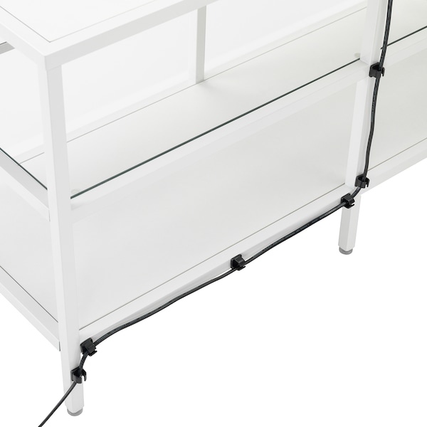 IKEA VITTSJÖ TV unit, white, glass, 39 3/8x14 1/8x20 7/8 in, Ikea Ireland | 0853OJTXF