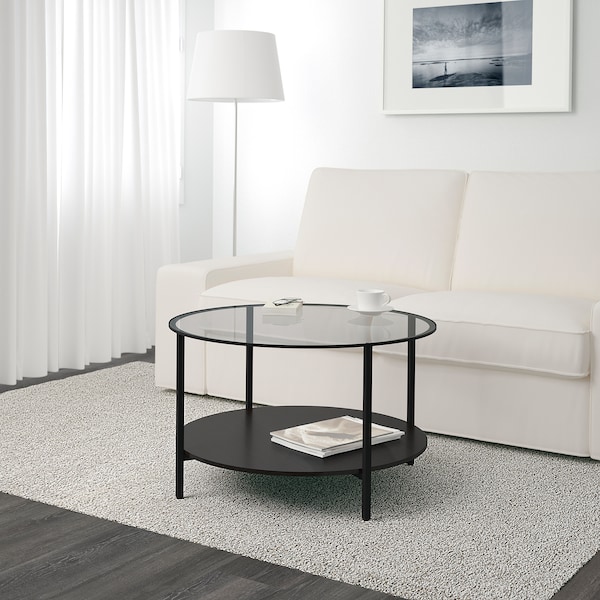 IKEA VITTSJÖ coffee table, black-brown/glass, 29 1/2 in, Ikea Ireland | 8604TVSIK