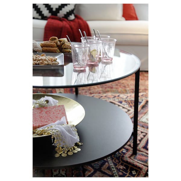 IKEA VITTSJÖ coffee table, black-brown/glass, 29 1/2 in, Ikea Ireland | 8604TVSIK