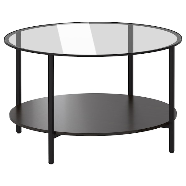 IKEA VITTSJÖ coffee table, black-brown/glass, 29 1/2 in, Ikea Ireland | 8604TVSIK