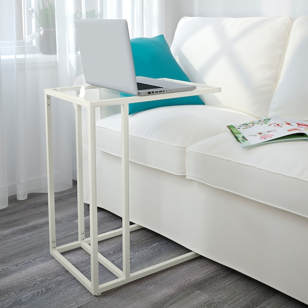 IKEA VITTSJÖ laptop stand, 13 3/4x25 5/8 in White / Glass, Ikea Ireland | 1405NVTMI