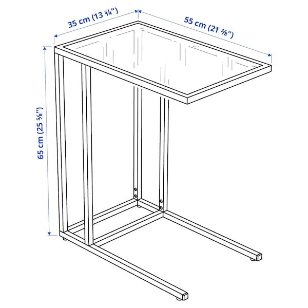 IKEA VITTSJÖ laptop stand, 13 3/4x25 5/8 in White / Glass, Ikea Ireland | 1405NVTMI
