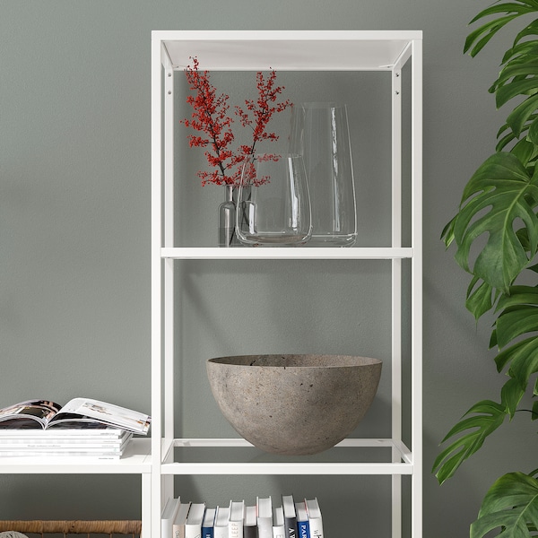 IKEA VITTSJÖ shelf unit, white/glass, 20 1/8x68 7/8 in, Ikea Ireland | 9245SYUKC