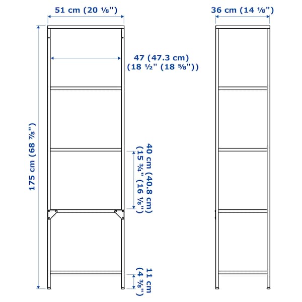 IKEA VITTSJÖ shelf unit, white/glass, 20 1/8x68 7/8 in, Ikea Ireland | 9245SYUKC