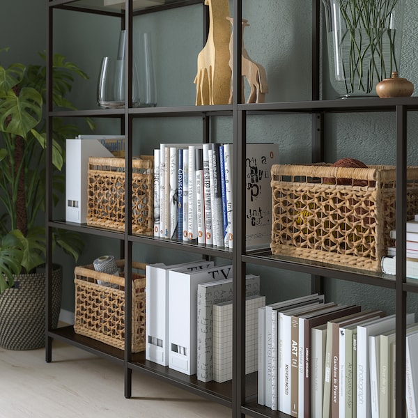 IKEA VITTSJÖ storage combination, 118 1/8x14 1/8x68 7/8 in Black / Brown / Glass, Ikea Ireland | 0658HKTEJ
