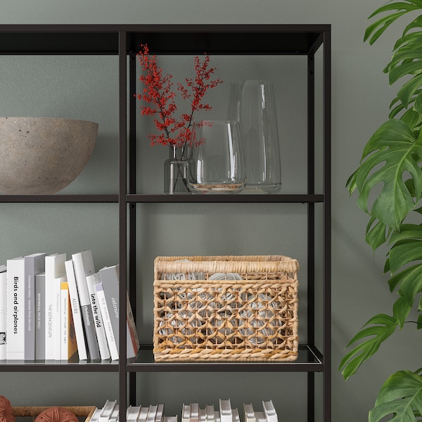 IKEA VITTSJÖ storage combination, 118 1/8x14 1/8x68 7/8 in Black / Brown / Glass, Ikea Ireland | 0658HKTEJ