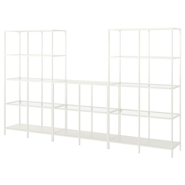 IKEA VITTSJÖ storage combination, 118 1/8x14 1/8x68 7/8 in White / Glass, Ikea Ireland | 2073WGTNM