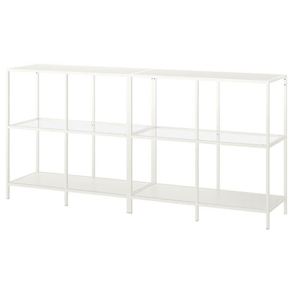 IKEA VITTSJÖ storage combination, 78 3/4x14 1/8x36 5/8 in White / Glass, Ikea Ireland | 2506BRLUO