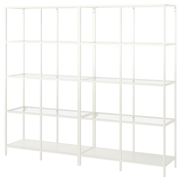 IKEA VITTSJÖ storage combination, 78 3/4x14 1/8x68 7/8 in White / Glass, Ikea Ireland | 7084QTWUL