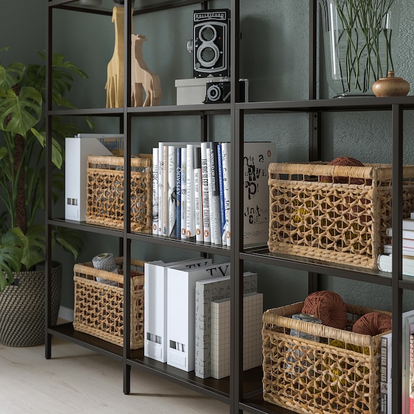 IKEA VITTSJÖ storage combination, 78 3/4x14 1/8x68 7/8 in Black / Brown / Glass, Ikea Ireland | 0817PXDVW