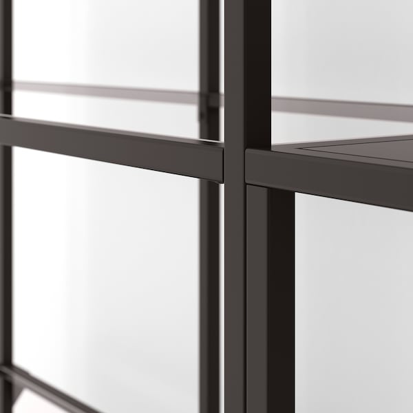IKEA VITTSJÖ storage combination, 78 3/4x14 1/8x68 7/8 in Black / Brown / Glass, Ikea Ireland | 0817PXDVW