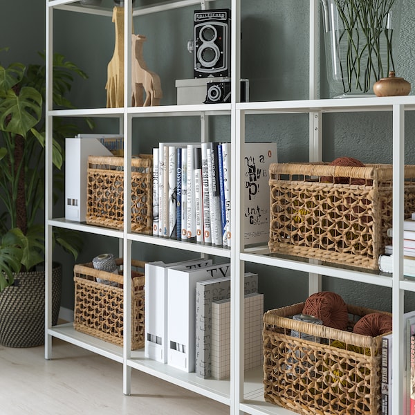 IKEA VITTSJÖ storage combination, 78 3/4x14 1/8x68 7/8 in White / Glass, Ikea Ireland | 4169ESNWM