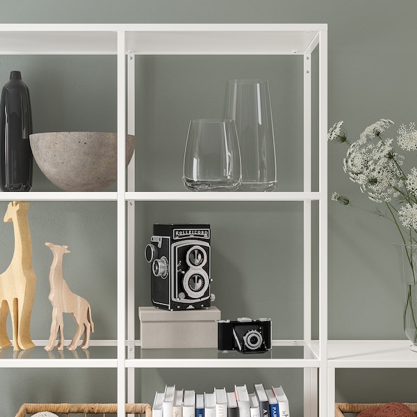 IKEA VITTSJÖ storage combination, 78 3/4x14 1/8x68 7/8 in White / Glass, Ikea Ireland | 4169ESNWM