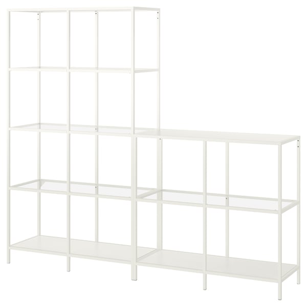 IKEA VITTSJÖ storage combination, 78 3/4x14 1/8x68 7/8 in White / Glass, Ikea Ireland | 4169ESNWM