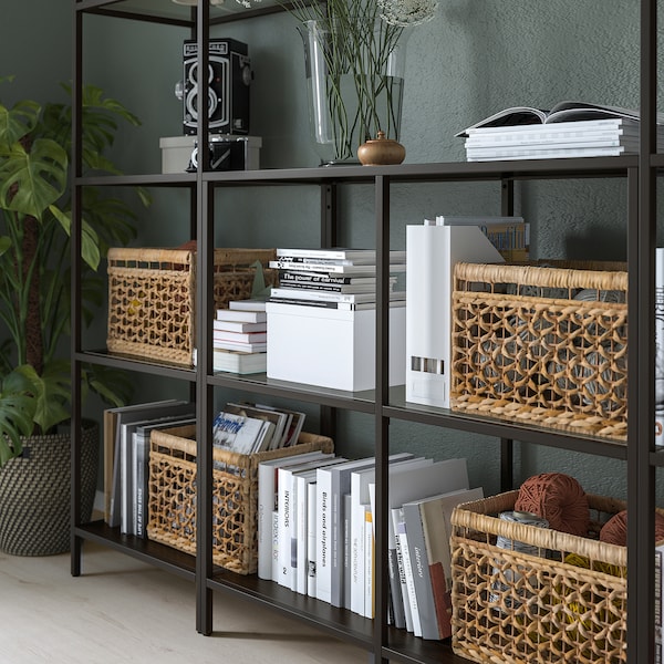 IKEA VITTSJÖ storage combination, 79 1/2x14 1/8x68 7/8 in Black / Brown / Glass, Ikea Ireland | 8413CABNJ