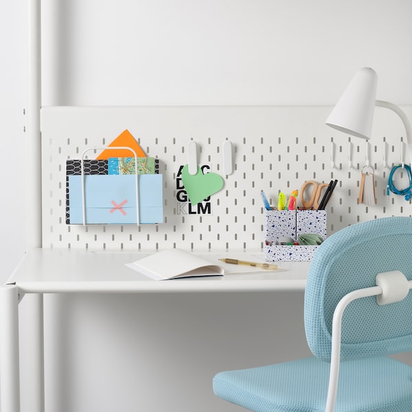 IKEA VITVAL loft bed frame with desk top, Twin White / Light Gray, Ikea Ireland | 9205ISMPT