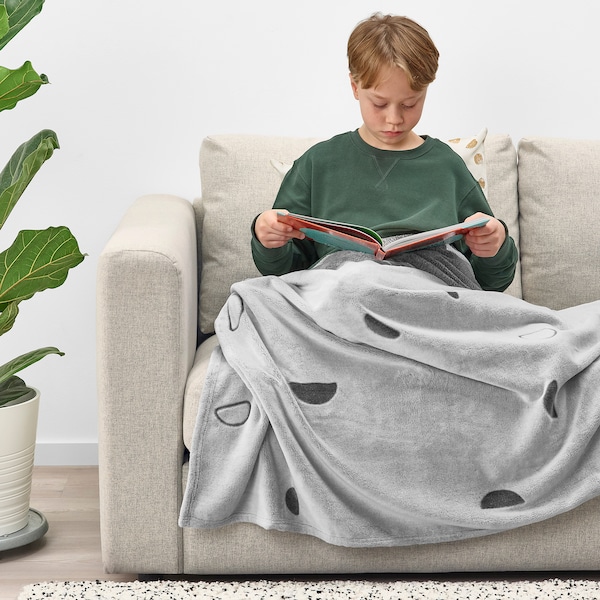 IKEA VÄNKRETS blanket, light gray, 51x67 in, Ikea Ireland | 1350CVNLP