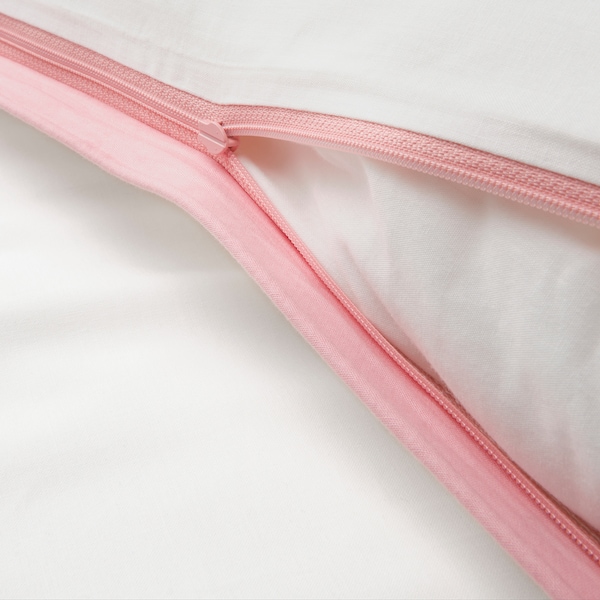 IKEA VÄNKRETS duvet cover and pillowcase(s), dot pattern white/pink, Twin White / Pink, Ikea Ireland | 3674PALGT