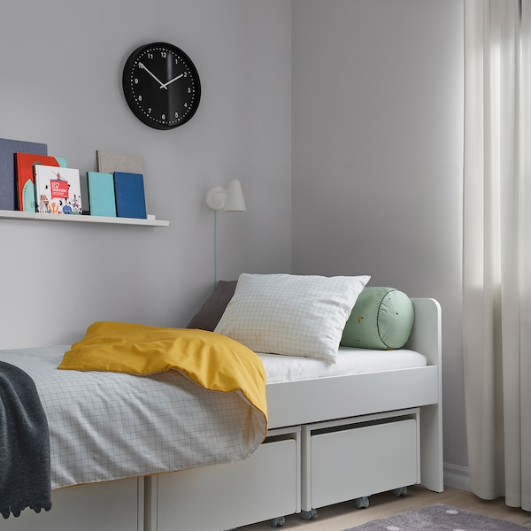 IKEA VÄNKRETS duvet cover and pillowcase(s), check pattern, Twin White / Yellow, Ikea Ireland | 2948HRDMS