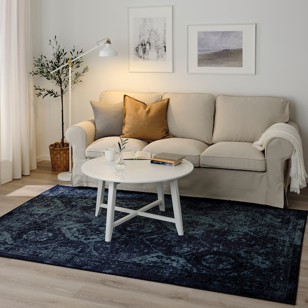 IKEA VONSBÄK rug, low pile, 5'7 inx7'7 in Dark Blue, Ikea Ireland | 5073JSDPN