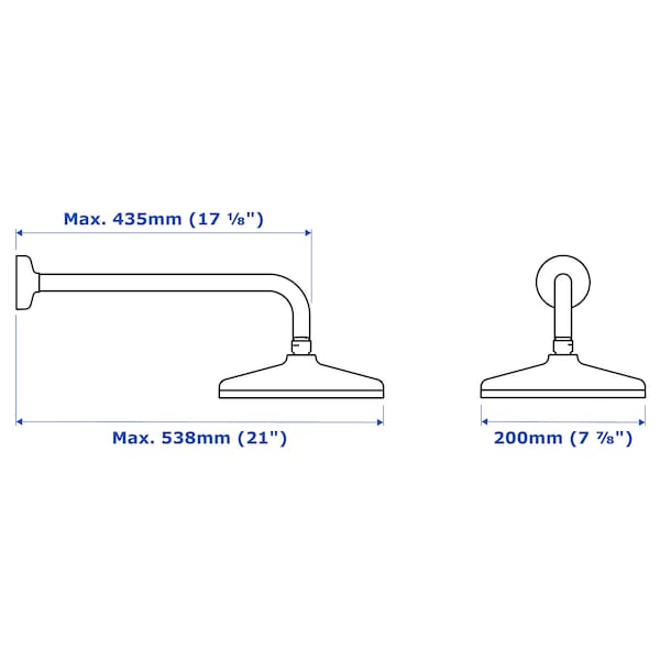 IKEA VOXNAN 1-spray showerhead with arm, chrome plated, Ikea Ireland | 7823PXISN