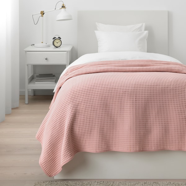 IKEA VÅRELD bedspread, 59x98 in Light Pink, Ikea Ireland | 9753HCUZQ