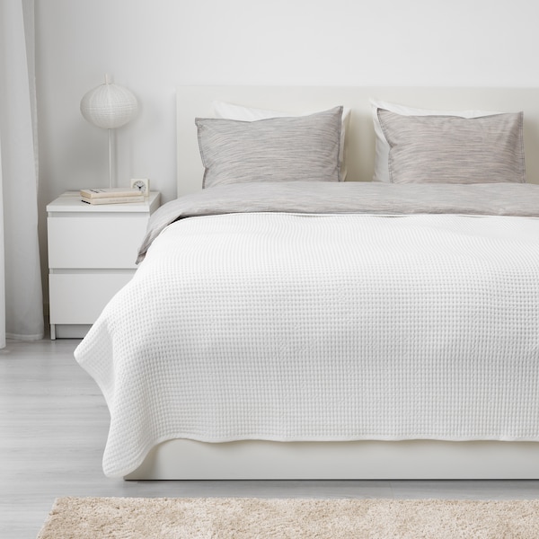 IKEA VÅRELD bedspread, 91x98 in White, Ikea Ireland | 8519XNOJH