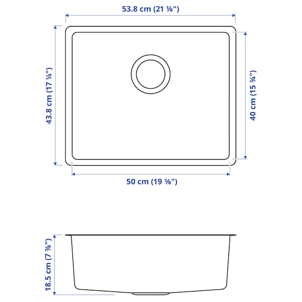 IKEA VRESJÖN sink, stainless steel, 21 1/4x17 3/8 in, Ikea Ireland | 2804IGTYK