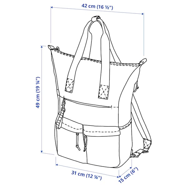 IKEA VÄRLDENS backpack, black, 12 ¼x6x19 ¼ in/7 gallon, Ikea Ireland | 0925VSAQH