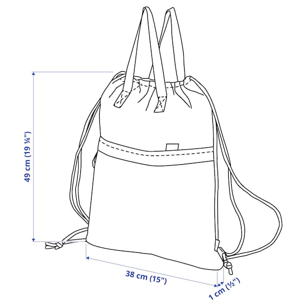 IKEA VÄRLDENS gym bag, black, 15x19 ¼ in/4 gallon, Ikea Ireland | 6813XQIDM