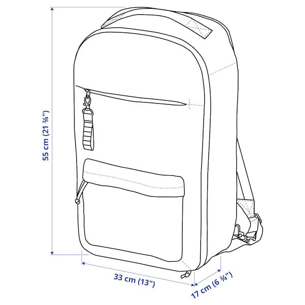 IKEA VÄRLDENS travel back pack, black, 13x6 ¾x21 ¾ in/10 gallon, Ikea Ireland | 4938UIVDF