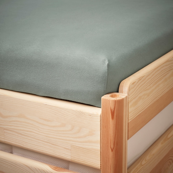 IKEA VÅRVIAL fitted sheet for twin daybed, Twin Gray / Green, Ikea Ireland | 8542WAOCT
