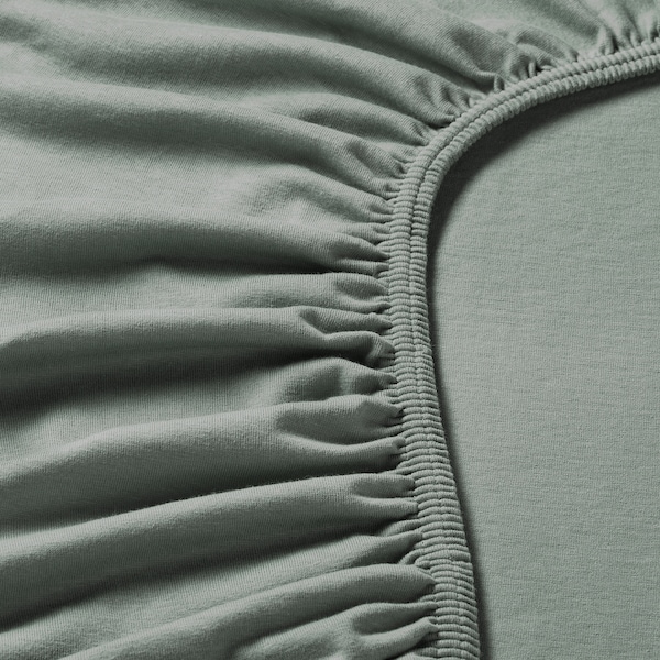 IKEA VÅRVIAL fitted sheet for twin daybed, Twin Gray / Green, Ikea Ireland | 8542WAOCT