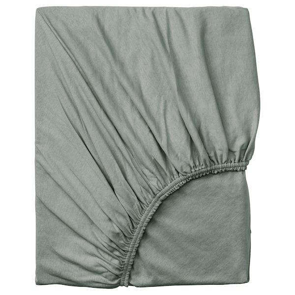 IKEA VÅRVIAL fitted sheet for twin daybed, Twin Gray / Green, Ikea Ireland | 8542WAOCT