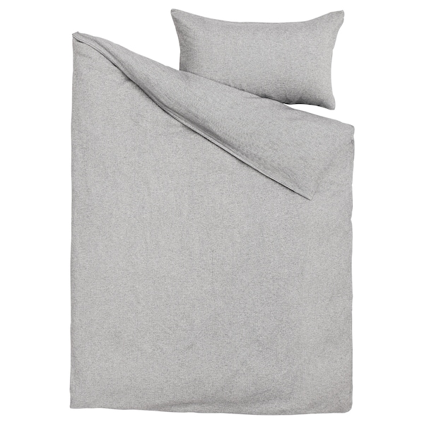 IKEA VÄSTKUSTROS duvet cover and pillowcase(s), Twin Dark Gray / White, Ikea Ireland | 9057BIFOZ