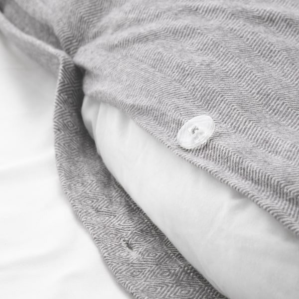 IKEA VÄSTKUSTROS duvet cover and pillowcase(s), Twin Dark Gray / White, Ikea Ireland | 9057BIFOZ
