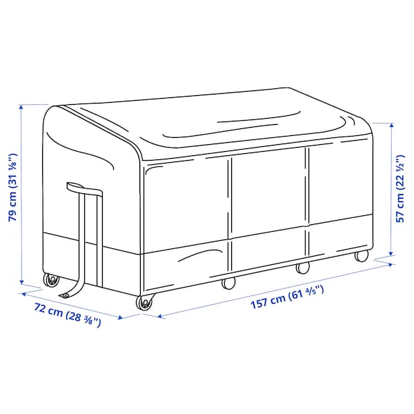 IKEA VÄTTERSÖ storage box, outdoor, dark gray, 61 3/8x28 3/8x31 1/8 in, Ikea Ireland | 5862PQZMI