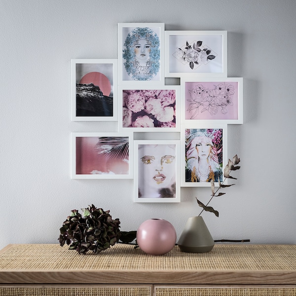 IKEA VÄXBO collage frame for 8 photos, white, 5x7 in, Ikea Ireland | 3156SJFHG