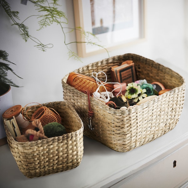 IKEA VÄXTHUS basket, set of 2, sedge/handmade, Ikea Ireland | 5976XRVBE