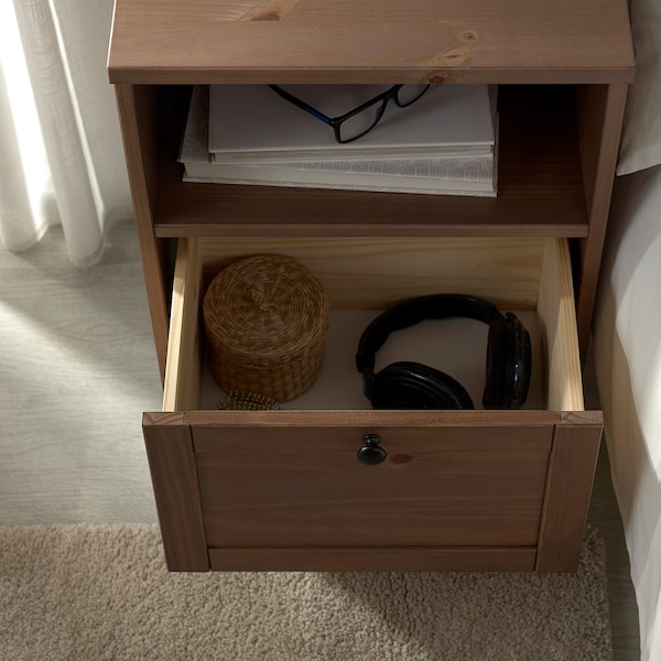 IKEA YTTERVÅG nightstand, 18 1/2x16 1/8 in Gray Brown, Ikea Ireland | 8719TQZRX