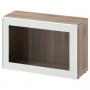 Walnut Effect Light Gray Glassvik / White / Light Green Clear Gl