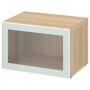 White Stained Oak Effect Glassvik / White / Light Green Clear Gl