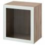 Walnut Effect Light Gray Glassvik / White / Light Green Clear Gl
