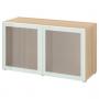 White Stained Oak Effect Glassvik / White / Light Green Frosted