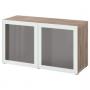 Walnut Effect Light Gray Glassvik / White / Light Green Frosted
