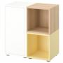 White / Stained Oak Effect Pale Yellow