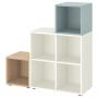 White / White Stained Oak Effect Light Gray / Blue