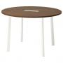 Round Walnut Veneer / White